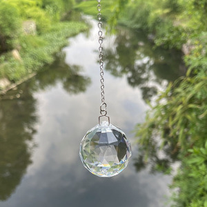 Adornos de <span class=keywords><strong>Feng</strong></span> <span class=keywords><strong>Shui</strong></span> para el hogar 20Mm 30Mm 40Mm Lámpara de araña facetada colgante Bola de prisma de cristal de Murano - Product Image 5