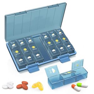 Pastillero Mensual con 21 Compartimentos Codificados por Color, Organizador de Medicamentos para Viajes, 3 Tomas Diarias, Caja de Almacenamiento con Tapas Herméticas - Product Image 4