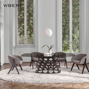 WBERT moderno nórdico de madera ocio balcón respaldo hogar taburete para restaurante té de la leche tienda recepción comedor silla - Product Image 6