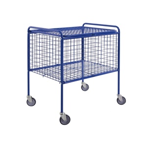 Chariot de stockage en treillis métallique robuste avec chariot de transport pliable à couvercle pour la logistique de fret - Product Image 6