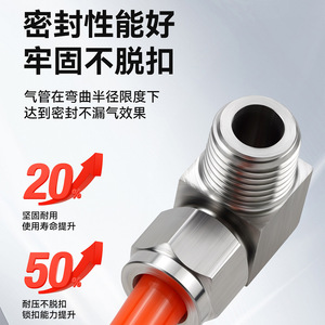 Zoni 304 Stainless Steel <b>Quick</b> Connect Fitting Right Angle Elbow ZG1 4 Pneumatic Air Pipe <b>Connector</b> - Product Image 5