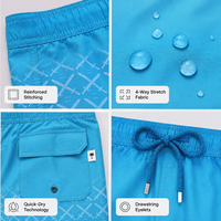 Shorts d'été personnalisés pour hommes, à logo réactif à l'eau, séchage rapide, tissés, pour la natation