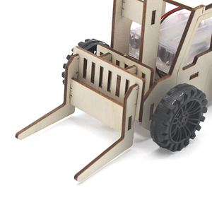 Wooden Forklift <b>Diy</b> <b>Kit</b> Battery Operated Stem Education Toy For 4-6 Years Old Kids - Product Image 3