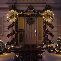 Boule de lumière LED suspendue pour jardin de noël 160 LED 12 grandes sphères de cadre en fer avec 8 modes de scintillement