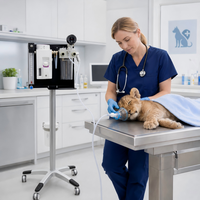 Appareil d'anesthésie vétérinaire portable avec circuit respiratoire et réservoir de soude-calcique pour la chirurgie des chiens, des chats et des animaux de compagnie
