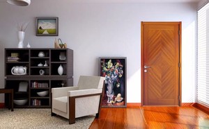 Hardwood veneer bungalow solid wood penal interior door designs in pakistan cheap exterior steel door with wood edge - Product Image 2