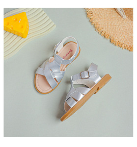 Sandales tissées solides pour filles, nouvelle conception, semelle en caoutchouc Flite pour enfants - Product Image 2