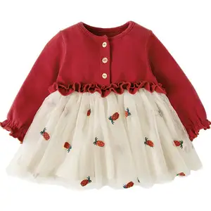 Summer Baby Dress Ready Made Kids Dress Stylish Long Sleeves Robe Pour Bebee Cute 4 Years Baby Girls Summer Dress