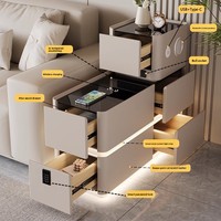 Table basse multifonctionnelle haut de gamme en verre, style minimaliste italien, pour salon