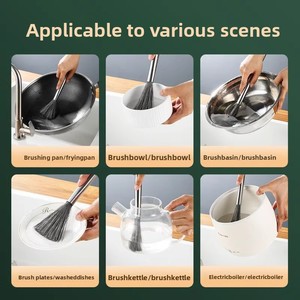 Práctico utensilio de cocina, cepillo para ollas de acero inoxidable, herramienta de limpieza doméstica de silicona para lavar platos, limpiar ollas y limpiar el hogar - Product Image 4