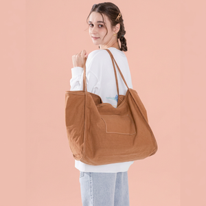Sac fourre-tout décontracté léger en toile de coton personnalisé 8OZ 12OZ 16OZ avec poche avant et bandoulière - Product Image 1