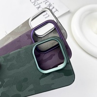 Coque de téléphone en cuir motif camouflage PU coque de téléphone sublimée charge sans fil magnétique intérieure pour iPhone 15 14 Pro Max