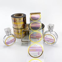 Étiquette de bouteille de parfum personnalisée en chrome argenté résistant aux produits chimiques YSB, avec impression privée