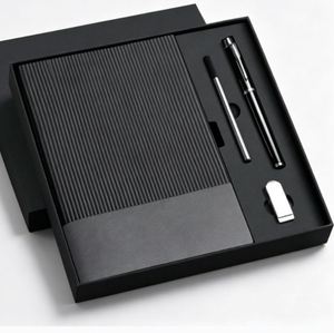 2026 Branded Logo Blue Leather A5 Softcover Notebook Journal for Gift Wholesale Promotional Luxury Diary Pen USB Box <b>Case</b> Suit - Product Image 1