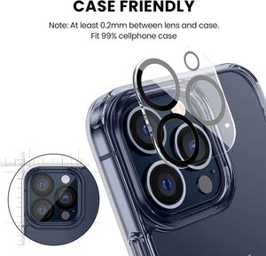 Cao Trong Suốt Chống-Xước Đầy Đủ Bìa Tempered Glass Điện Thoại Máy Ảnh Ống Kính Phim Cho Iphone 14 15 16 Pro Max Bảo Vệ Ống Kính Máy Ảnh - Product Image 2