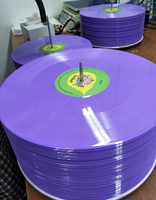 10 "disques vinyles de couleur bleue opaque musique disque vinyle accepter le pressage de logo personnalisé