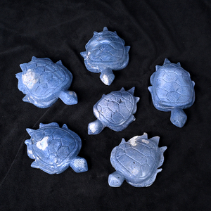 Prix de gros : Sculpture animale tortue en corail bleu, pierre énergétique naturelle pour la décoration intérieure - Product Image 1