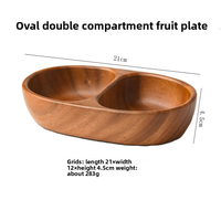Plateau de service en bois d'acacia écologique et durable, plateau à fruits secs en bois massif, petit plat et plateau à thé, saladier pour les fêtes