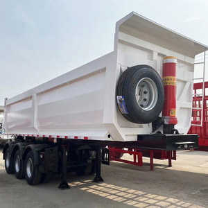 Fournisseur de prix d'usine en Chine, semi-remorque à benne arrière personnalisée de 80 tonnes, 3 essieux, 34 m3 de charge, remorques pour bateaux et embarcations - Product Image 3