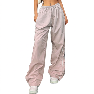 Custom Logo Wide Leg Pants Elastic Waist Side Stripe Baggy <b>Trousers</b> Loose Fit <b>Summer</b> Streetwear Jogger Pants - Product Image 1