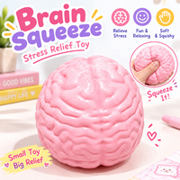 Jouet Squishy Cérébral Rose Réaliste, Jouet à Presser en TPR Nouveauté pour Soulager le Stress, Cadeau Sensoriel Unique pour Fêtes et Bureau