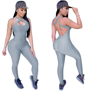 Aoyema Custom Cross Back Bubble Plus <strong>Size</strong> XS-5XL <strong>Jumpsuit</strong> <strong>14</strong> Colors Sleeveless Tiktok Hot Leggings Cami <strong>Jumpsuit</strong> - Product Image 6