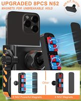 Support de téléphone portable pour voiturette de golf, réglable en angle, rotation à 360°, fixation magnétique puissante en plastique flexible pour 17 Pro Max, installation facile