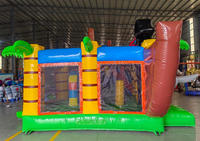 Comercial PVC fiesta patio trasero inflable Combo tobogán para niños Barco Pirata inflable saltarín Castillo parque infantil