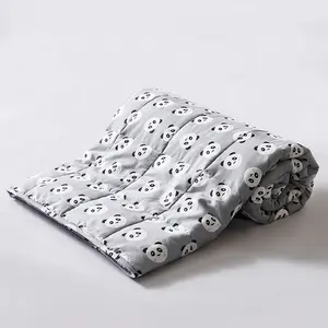 Bebê panda impressão design personalizado sensorial pesado cobertor de enchimento de vidro contas