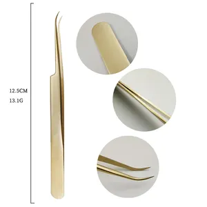 Hot Selling Curved Tweezers 30 Degree Tip Tweezers Volume Golden Eyelash Extension Tweezers