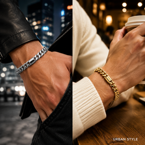 สร้อยข้อมือสแตนเลสสตีล 316L ขัดเงาแบบกระจก สีทอง/สีเงิน ป้องกันการแพ้ ตัวล็อคแบบกด กันน้ำ ใส่ได้ทุกวัน - Product Image 6