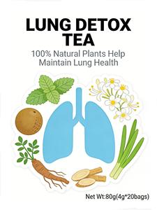 Thé aux herbes chinoises frais en vrac, 4g * 20 sachets, personnalisé par l'OEM, thé pour fumeurs, thé pour la santé, thé pour dégager les poumons - Product Image 2