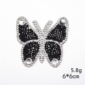 No Minimum Stock Shiny <b>Iron</b> on Rhinestone butterfly Patch Applique for Decoration - Product Image 3
