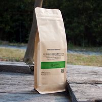 Sachet en papier kraft noir avec valve pour café en grains, en forme de champignon, à fermeture thermique