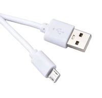 Kabel data pengisian daya Cepat 1 meter, kabel pengisian bahan TPE, kabel USB mikro hitam putih untuk ponsel pintar