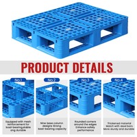 Palette Euro industrielle robuste en plastique, simple face, double face, en maille HDPE, maille en caoutchouc, entrée 4 voies, charge statique 4000 kg
