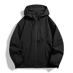 Customized logo Autumn and winter new outdoor cotton <b>jacket</b> fashion windproof 2025 new <b>straight</b> outdoor youth hooded solid color - Product Image 2