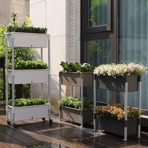 DIY组装大塑料高架花盆带腿户外花盆花园高架床