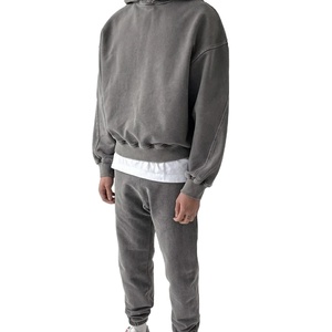 2025 Logo personnalisé hommes survêtements à manches longues Parkour Jogging survêtement 2 pièces pantalon tenue à capuche survêtements hommes - Product Image 5