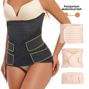 Ba-Mảnh Đàn Hồi Bụng Vành Đai Xách Tay Cho Velcro Thoáng Khí Sọc Eo Con Dấu Sau Sinh Bà Mẹ Shaper - Product Image 2
