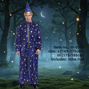 Disfraz de Bruja Estrella Negra con Capa Azul para Halloween para Adultos, Capa de Rey, Caballero, Mago o Bruja - Product Image 6