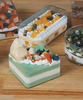 Boîte d'emballage pour tiramisu, boîtes en plastique pour gâteaux à la mousse aux fruits