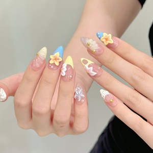 Prensa 3D en las uñas Seaside Seashell Starfish Uñas postizas talladas tridimensionales - Product Image 3