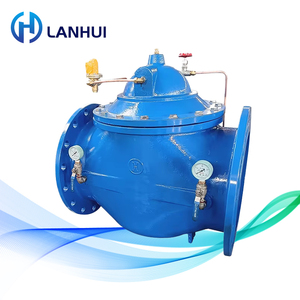 วาล์วควบคุมไฮดรอลิกเหล็กหล่อ LanHui ปรับได้ DN40-DN600 รุ่น 200X-10Q วาล์วลดแรงดันแบบแมนนวล ควบคุมด้วยระบบไพล็อต สำหรับน้ำ รับประกัน 1 ปี - Product Image 1