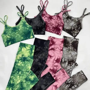 Ropa Deportiva Tie-Dye para mujer, conjuntos de Yoga de alto impacto, Fitness, levantamiento de glúteos, conjunto de entrenamiento de Yoga sin costuras, novedad de <span class=keywords><strong>2023</strong></span> - Product Image 5