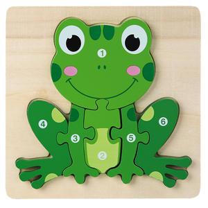 Puzzles <span class=keywords><strong>en</strong></span> bois 3D d'animaux et de véhicules de dessins animés, jouets éducatifs Montessori pour les tout-petits, cadeau éducatif pour les garçons et les filles - Product Image 2