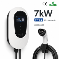 Estación de Carga Rápida para Vehículos Eléctricos, 7KW 11KW 22KW TIPO 2, Control Inteligente, Enchufe Europeo, para Tesla Model 3 Y