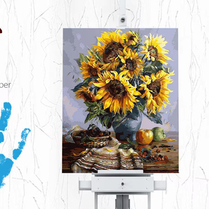 Kit de Pintura al Óleo Digital por Números, Estilo Van Gogh, Girasoles, Lienzo, Arte, Decoración del Hogar, Alivio del Estrés, Regalo - Product Image 1