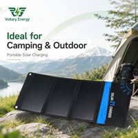 Panneau solaire pliable Voltary Energy Portable 21W pour le camping en plein air, banque d'alimentation mobile, charge USB, efficacité photovoltaïque de 24%, noir