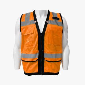 Chalecos de Seguridad Reflectantes de Alta Resistencia para Construcción y Topografía, Chaleco de Seguridad Negro y Neón de Malla de Alta Visibilidad con Bolsillo Trasero para Tableta - Product Image 2